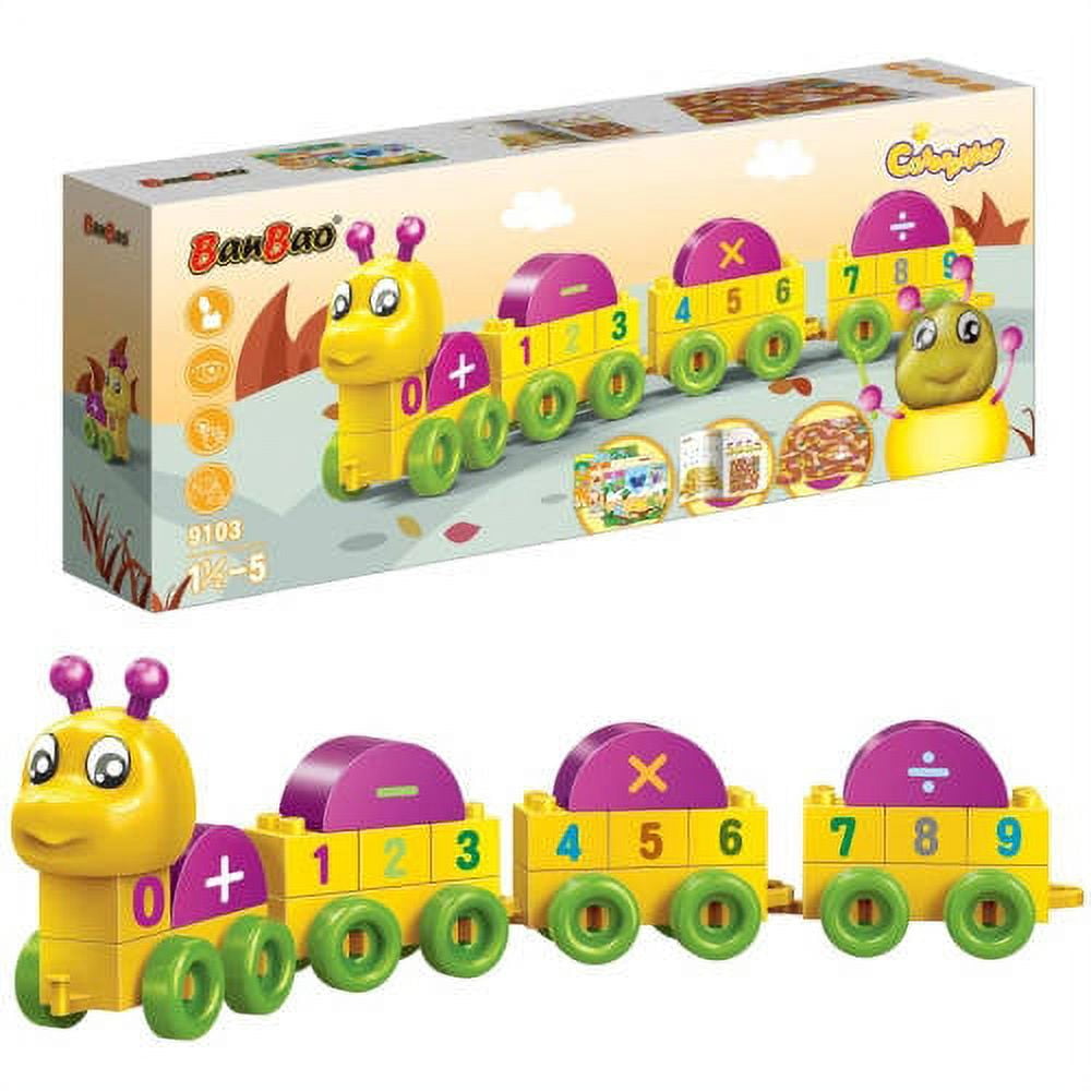 BanBao Caterpillar Numbers Learning Set - 35 Piece STEM Educational Toy for Kids | Math Counting & Early Learning Activities | Perfect for Preschool Classroom & Homeschooling