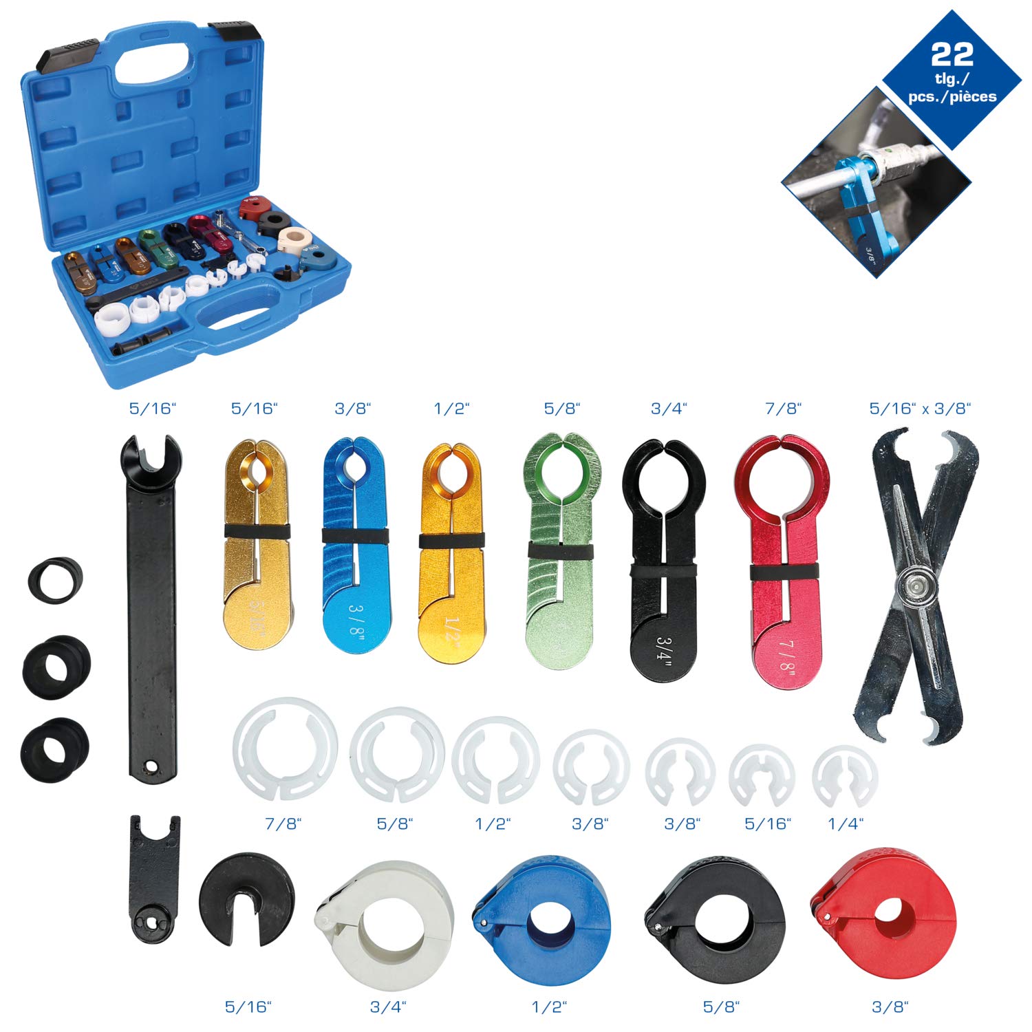 KS TOOLS BT531050 22-Piece Wire Release Tool Set - Professional Automotive Wiring Repair Kit for Car, Truck & Motorcycle Maintenance | Perfect for Mechanics & DIY Enthusiasts