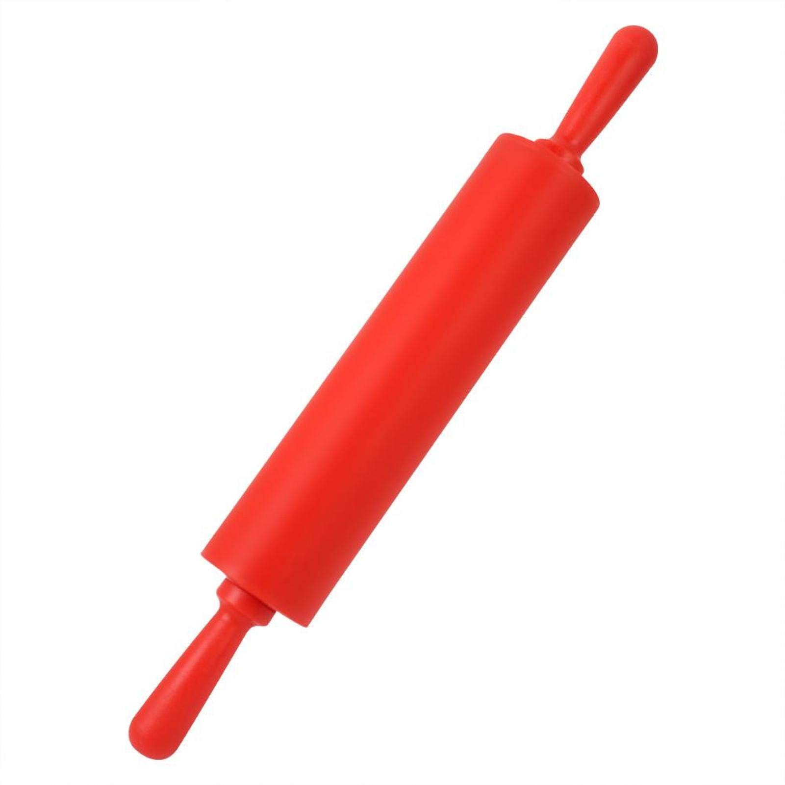 Non-Stick Silicone Rolling Pin for Baking - Colorful Dough Roller for Homemade Bread, Cookies, Fondant, Pie Crust & Pastry (Red) - Perfect for Restaurant Kitchen & Home Baking