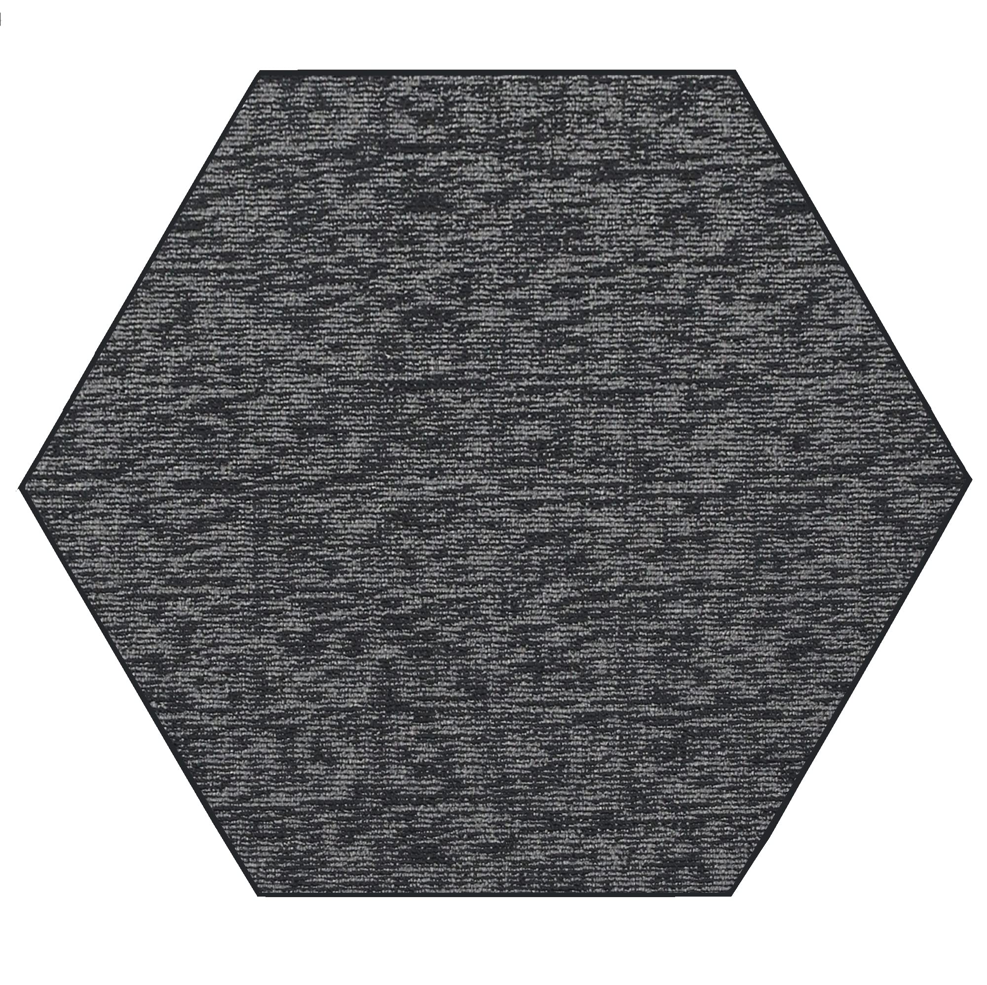 Custom Size Dark Grey 6' Hexagon Ambient Rugs - Indoor Outdoor Area Carpets for Living Room, Patio & Bedroom Decor