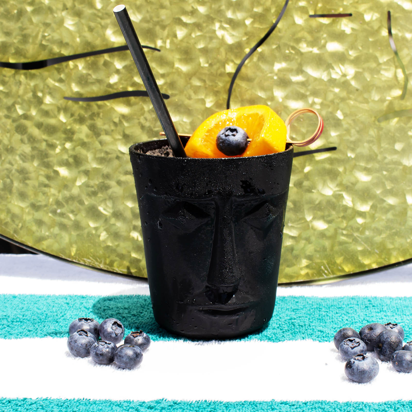 BarConic® Black Stainless Steel Tiki Mug - 12 oz Insulated Cup for Tropical Cocktails, Beer & Iced Drinks - Perfect for Luau Parties, Beach Bars & Summer BBQs