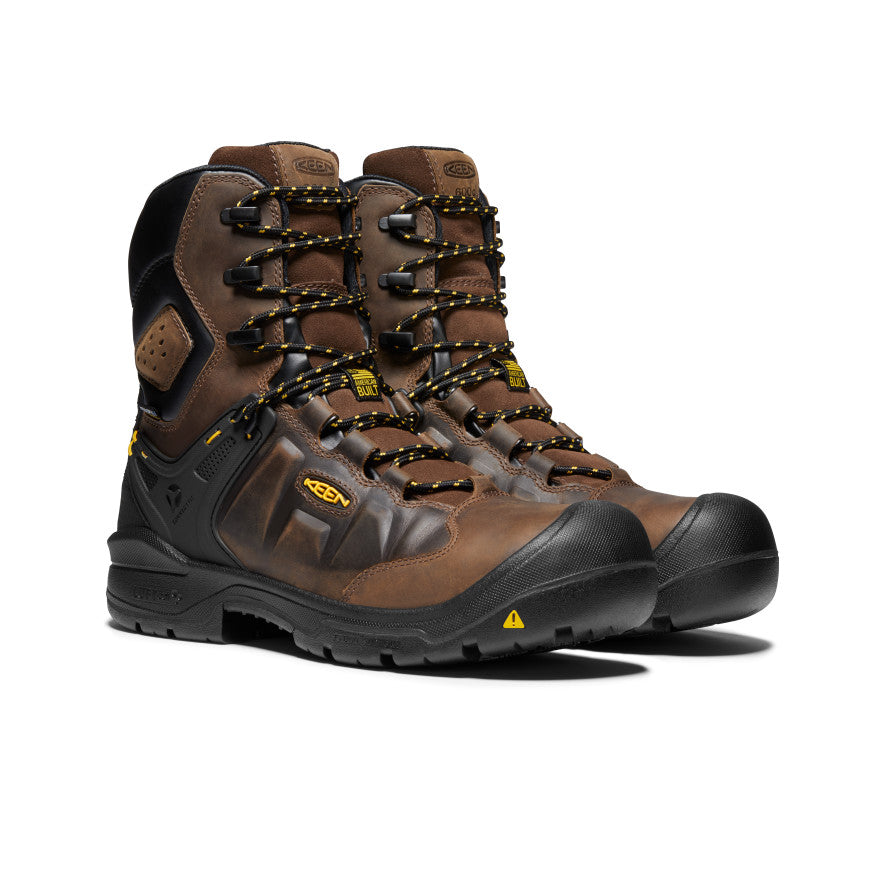Men's Dover 8 Insulated Waterproof Work Boot with Carbon Toe - Dark Earth/Black - Heavy Duty Winter Boots for Construction, Hiking & Outdoor Work