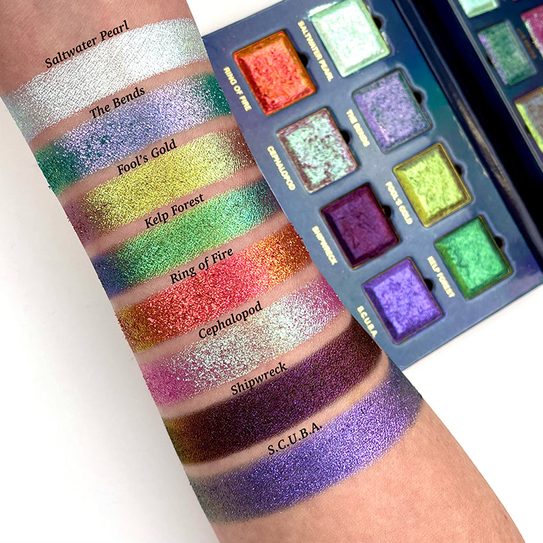 Deep Sea Treasures Eyeshadow Palette - 12 Vibrant Shades for Stunning Makeup Looks | Perfect for Party, Halloween & Cosplay