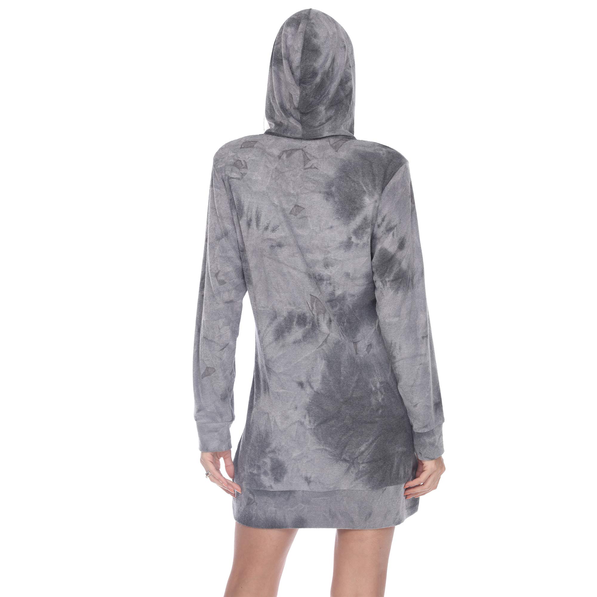 White Mark Hoodie Tie Dye Sweatshirt Dress - Stylish Oversized Pullover for Women | Perfect for Casual Wear, Street Fashion & Loungewear