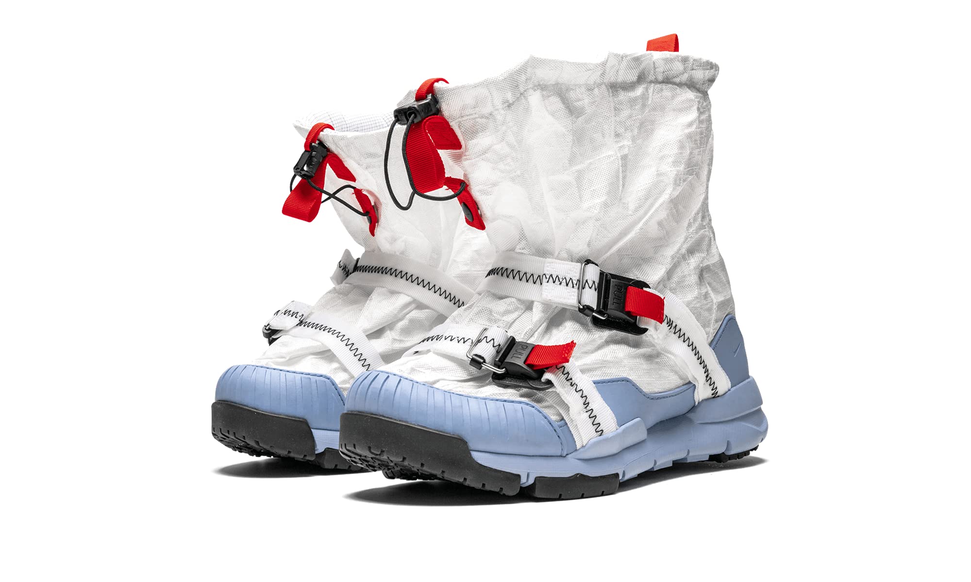 Nike Mars Yard Overshoe Men's Sneakers - Tom Sachs Collaboration White/Cobalt-Red Nylon Shoes for Running, Hiking & Streetwear Fashion