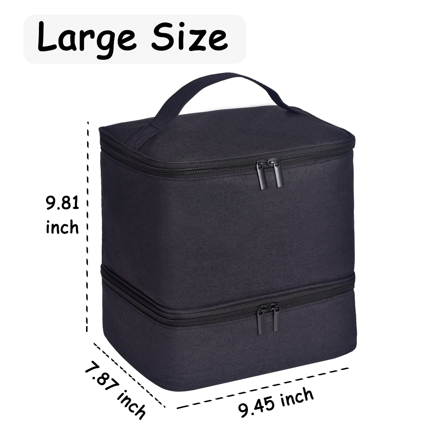 Upgraded Nail Polish Organizer Case - Holds 30 Bottles & 1 Nail Light, Double Layer Portable Nail Polish Storage Bag with Handles (Style B-Black) | Perfect for Salon Professionals, Travel & Home Organization
