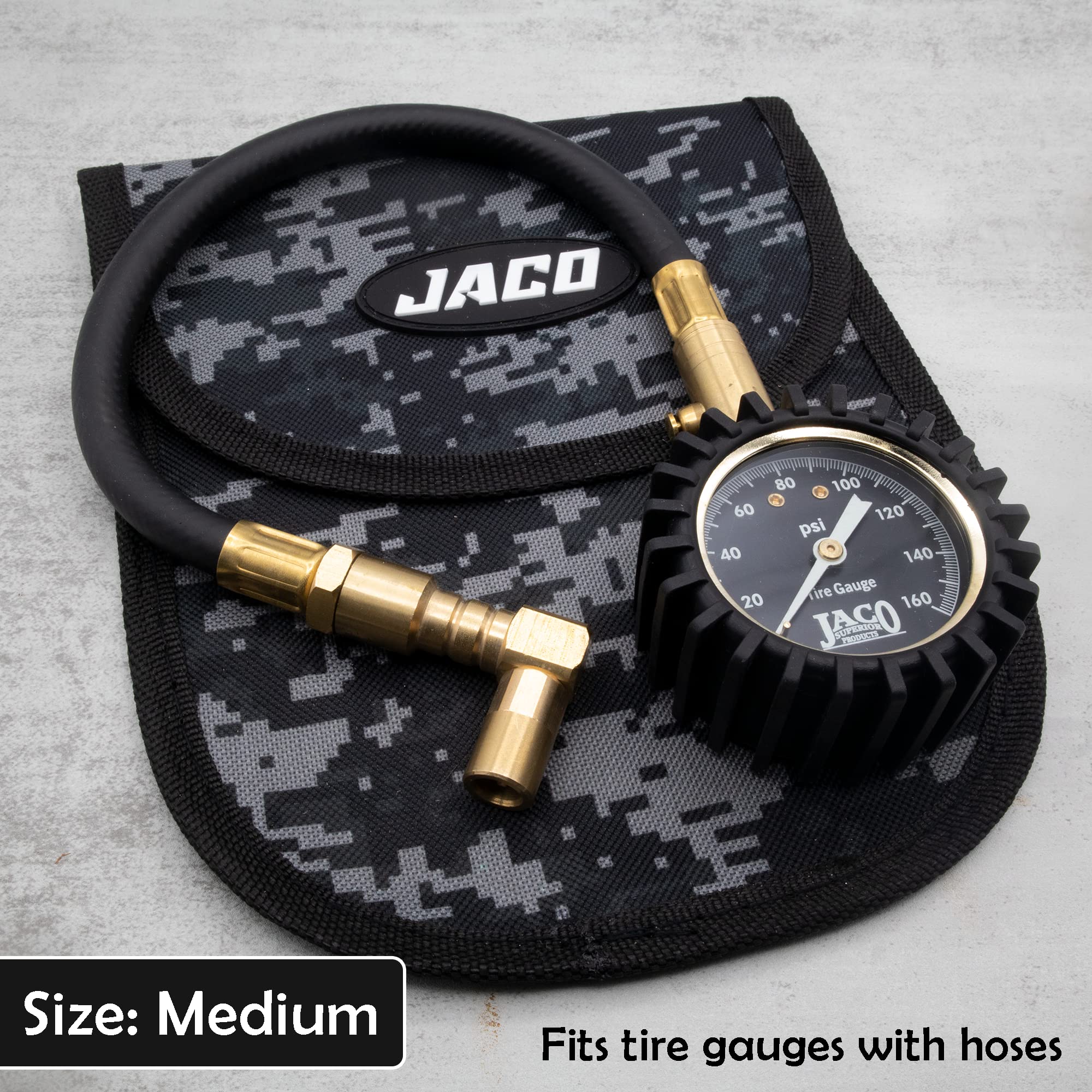 JACO Utility Tool Pouch - Heavy Duty Multi-Purpose Storage Organizer for Tire Gauges, Wrenches, Screwdrivers & Work Accessories (Digital Camo) - Perfect for Mechanics, Construction & DIY Projects