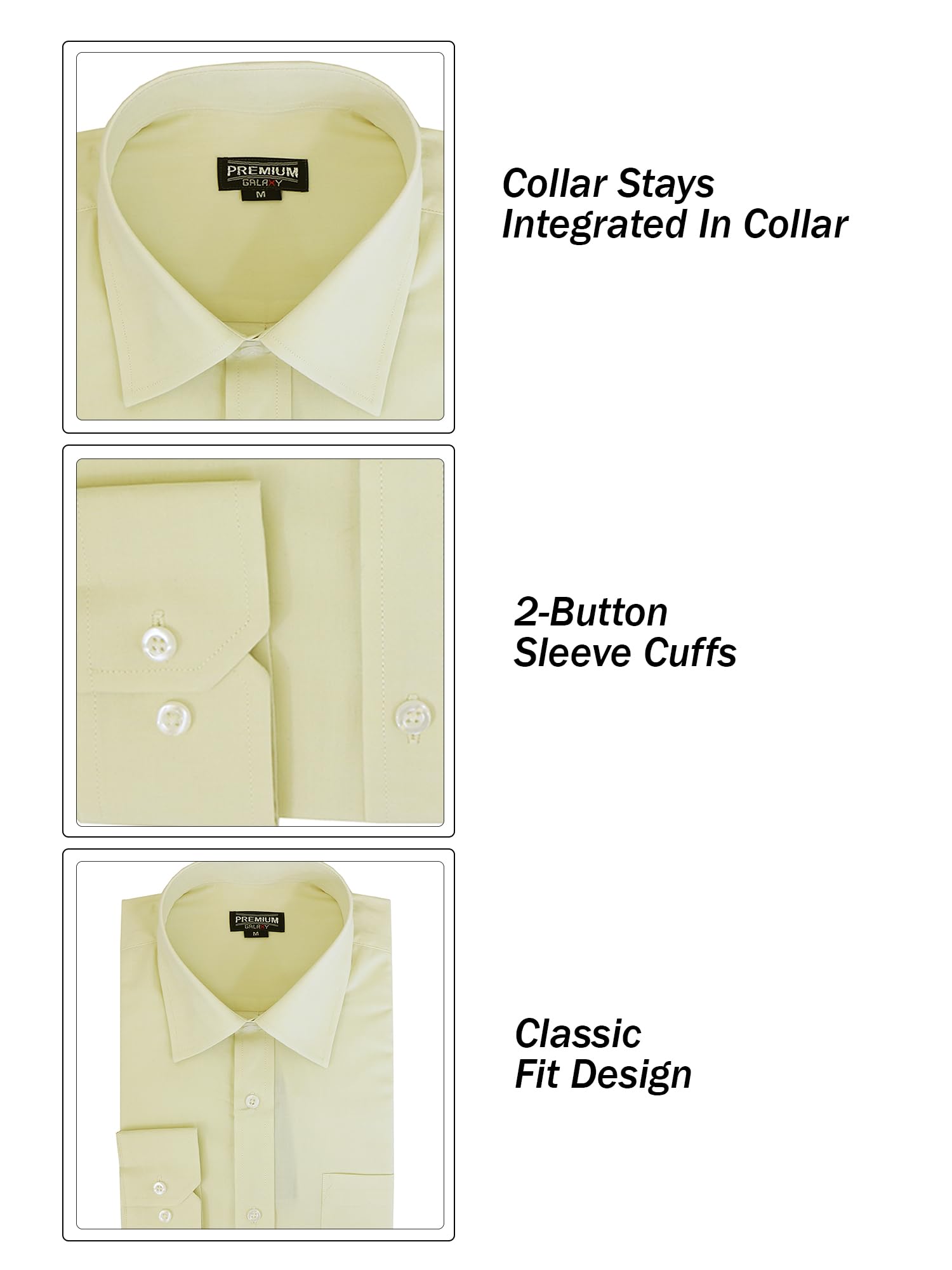 Harvic Boys' 3-Pack Long Sleeve Casual Dress Shirts for School Uniform - Big & Little Boys | Comfortable Cotton Blend for Classroom & Special Occasions