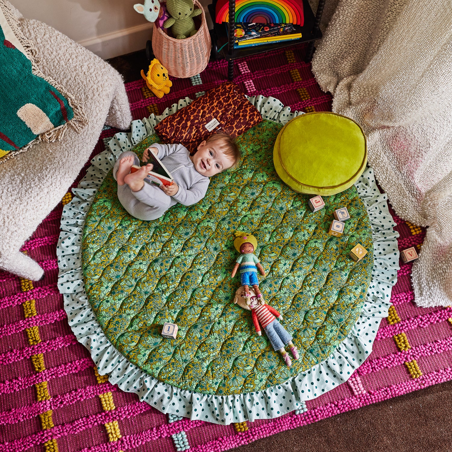 Evette Baby Play Mat - Non-Toxic, Waterproof & Foldable Playmat for Infants & Toddlers - Perfect for Crawling, Tummy Time & Nursery Floor Play