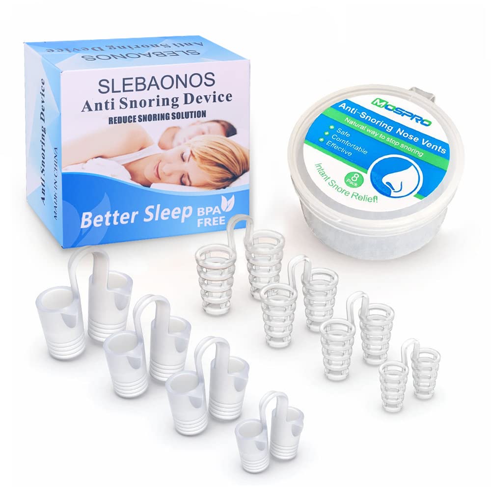 8 Pack Anti-Snoring Nose Vents - Adjustable Nasal Dilators for Better Breathing Relief, Includes Travel Case - Perfect for Sleep, Travel & Sports Activities