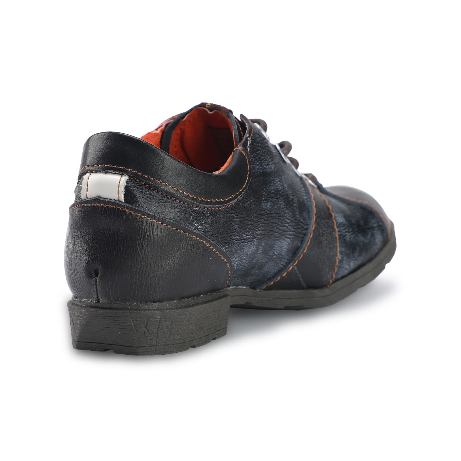 TMA EYES & MAiA Women's Handmade Leather Lace-Up Casual Shoes - Low Heel Comfortable Stitching Shoes for Women | Perfect for Office, Walking & Everyday Wear