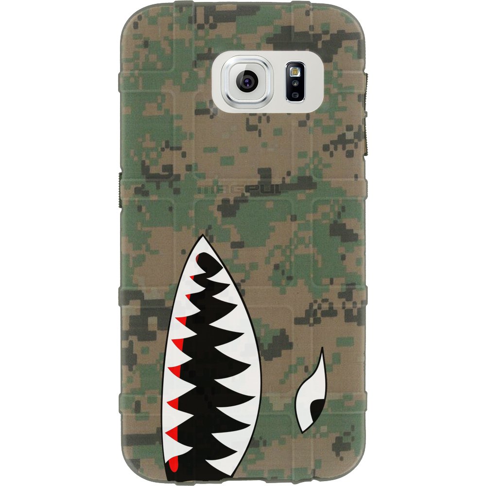 EGO TACTICAL Limited Edition MAG488 Case for Samsung Galaxy S6 - UV Printed Digital Camo Shark Teeth Design | Durable Protective Phone Cover for Outdoor, Military & Tactical Use