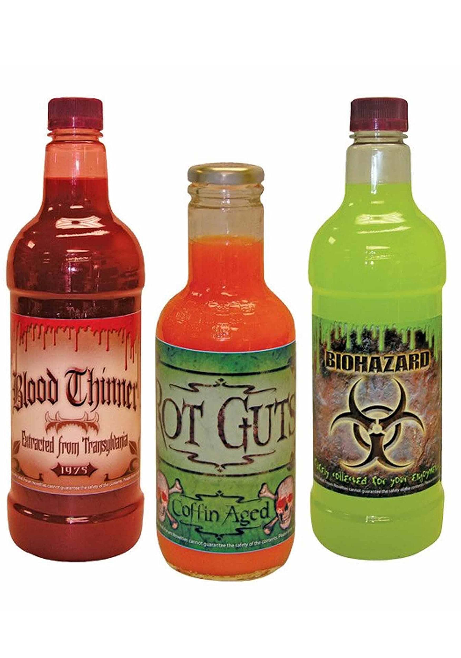 Scary Halloween Bottle Labels (8-Pack) - Spooky Party Decorations for Drinks