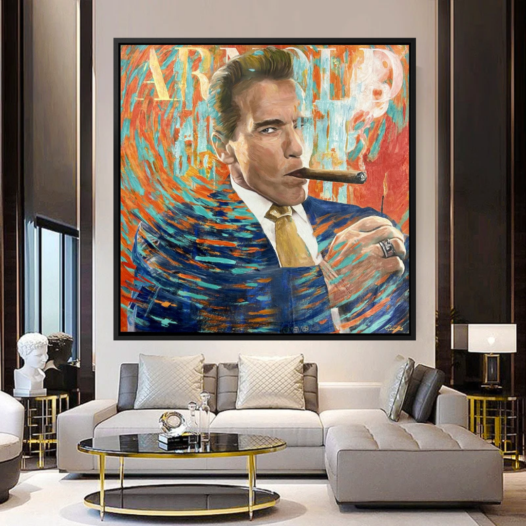 Arnold The Muscle King - Vintage Bodybuilding Canvas Wall Art Poster - Perfect for Gym, Home & Office Decor - Fitness & Bodybuilding Enthusiasts Gift