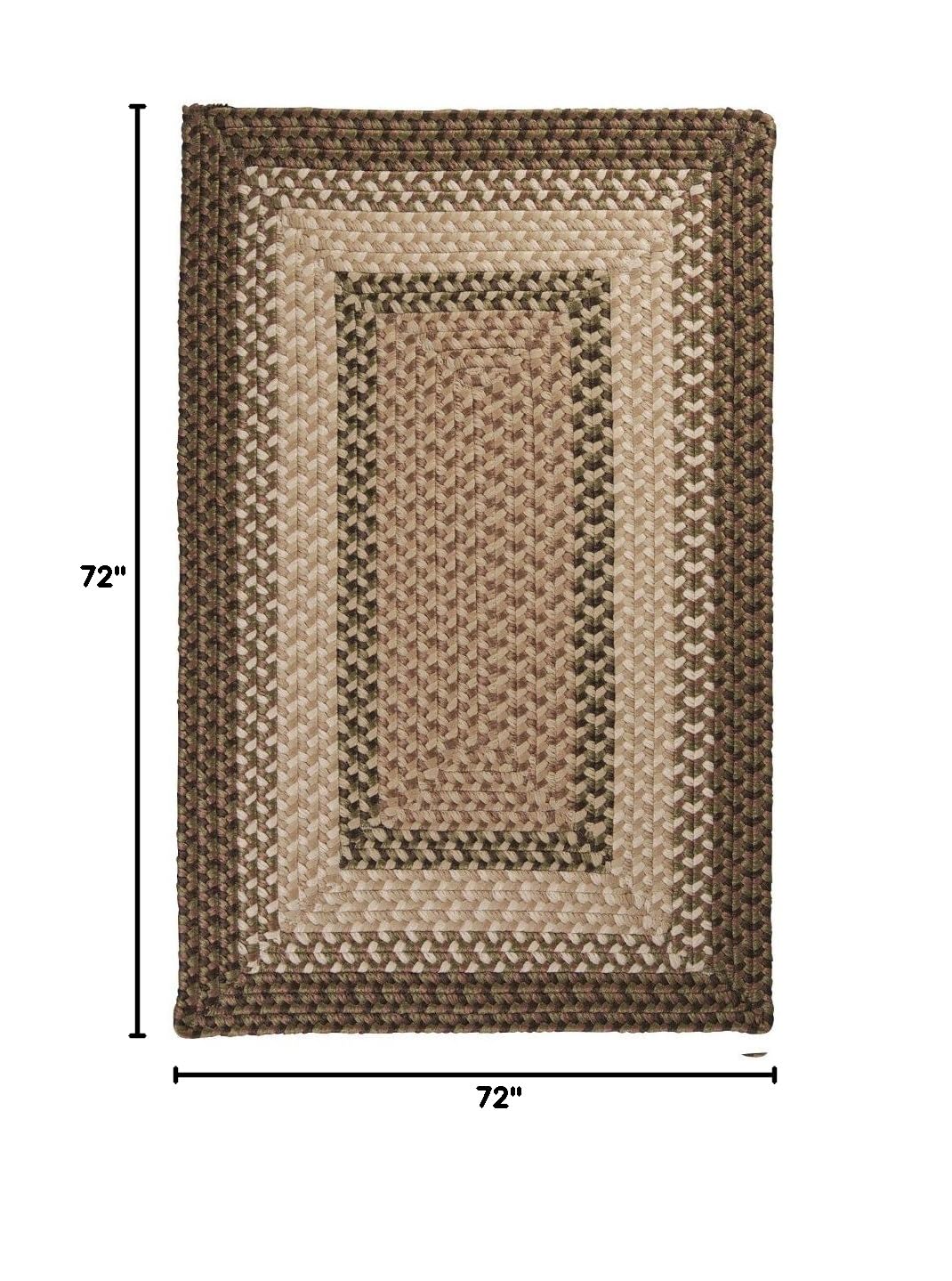 Premium 6x6 Feet Tiburon Square Area Rug in Spruce Green - Soft & Durable for Living Room, Bedroom, or Office Decor