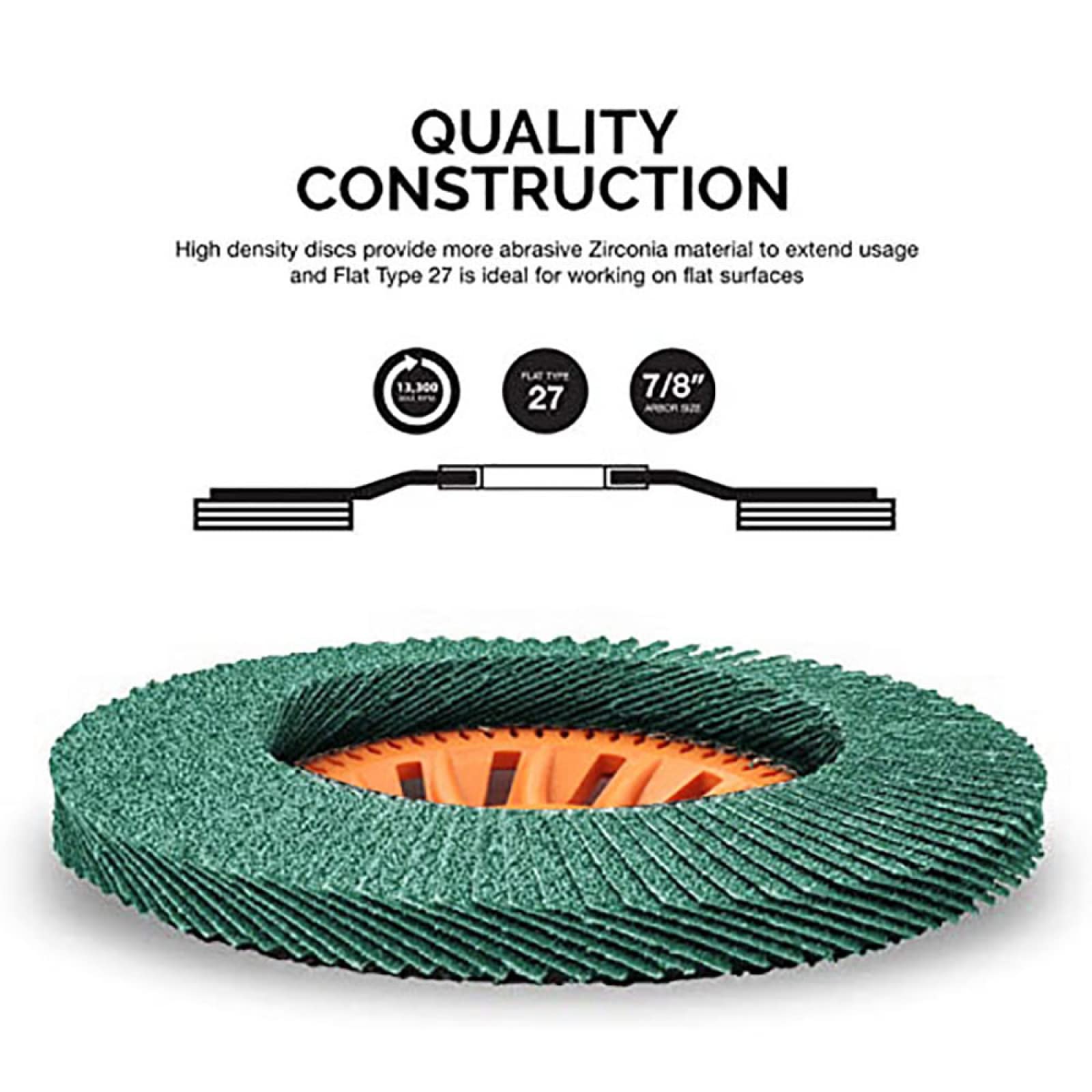10PCS 115mm Zirconium Corundum Flap Discs - 60/80/120/240/320 Grit Angle Grinder Sanding Wheels for Metal, Wood & Paint Removal - Durable Grinding Blades for DIY & Professional Use