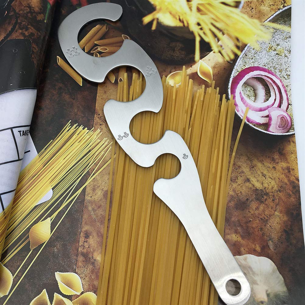 Stainless Steel Spaghetti Measurer with 4 Holes - S-Shaped Pasta Portion Tool for Perfect Spaghetti Serving | Essential Kitchen Gadget for Cooking, Meal Prep & Italian Cuisine Lovers