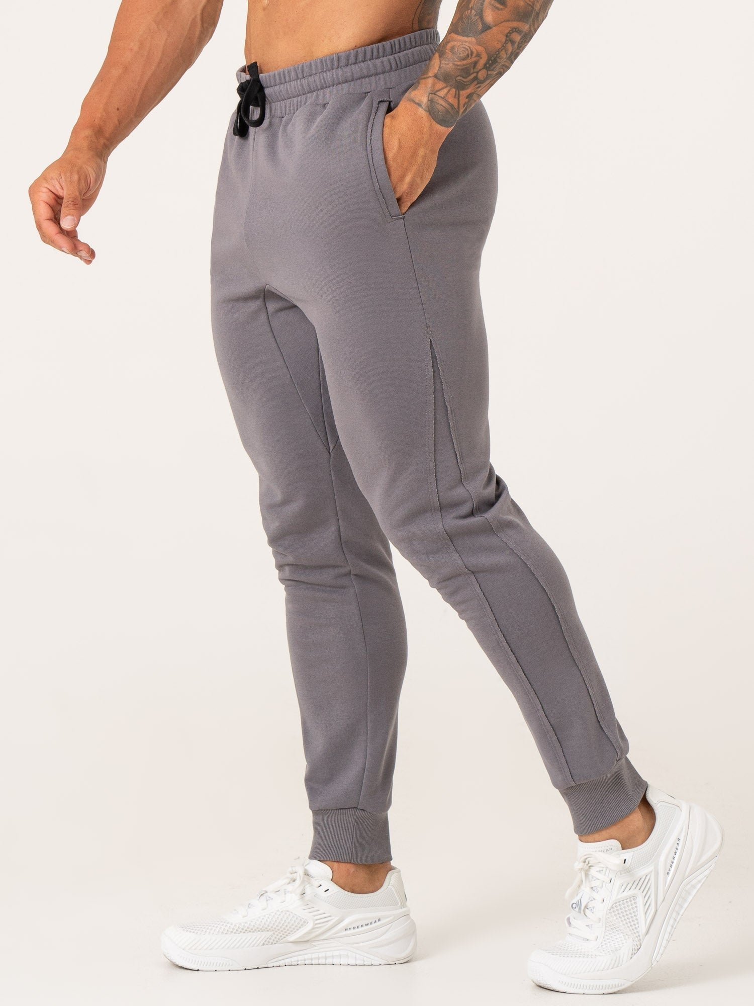 Force Track Pants for Men - Charcoal Gray Athletic Joggers with Stretch Waistband | Gym Workout, Running, Casual Lounge Wear