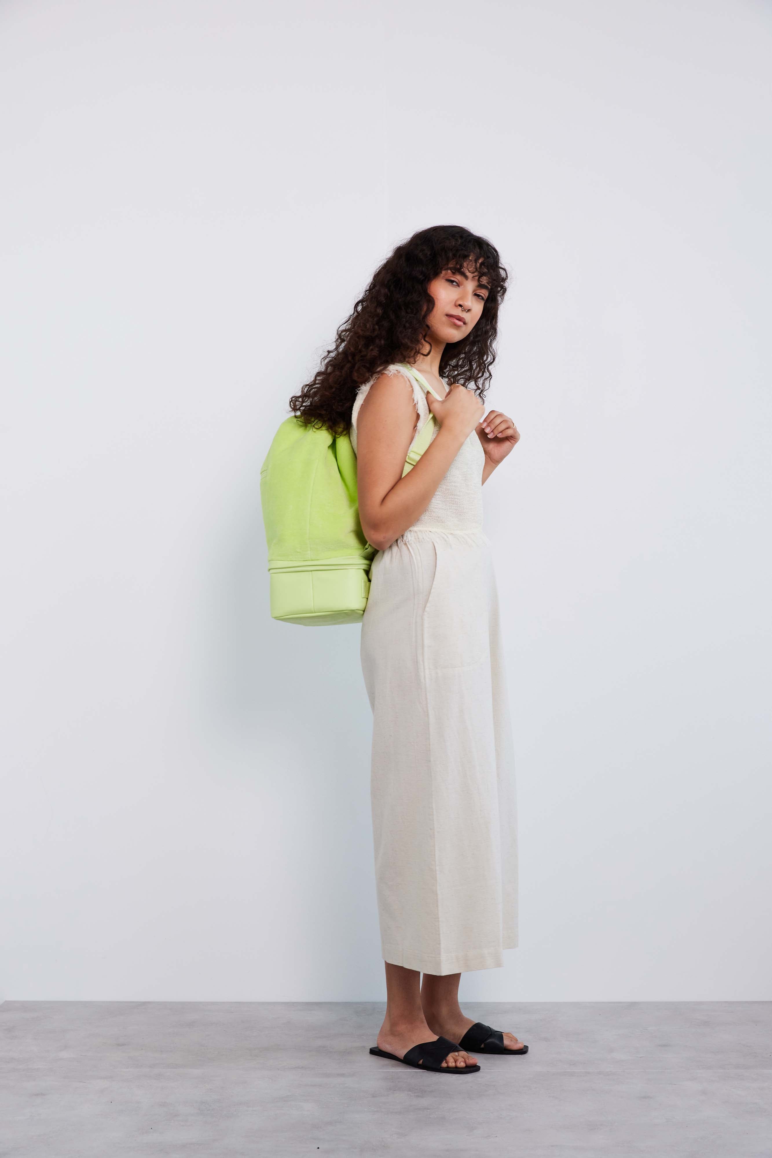 Premium Terry Backpack Cooler in Citron - Insulated Lunch Bag for Picnics, Beach Trips & Outdoor Adventures | Leakproof & Lightweight Design