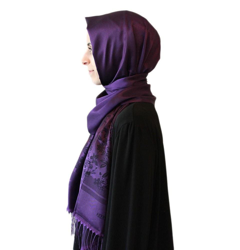 Aker Reversible Floral Jacquard Shawl Wrap - Lightweight Womens Scarf for Fall & Winter - Elegant Fashion Accessory for Parties, Weddings & Office Wear