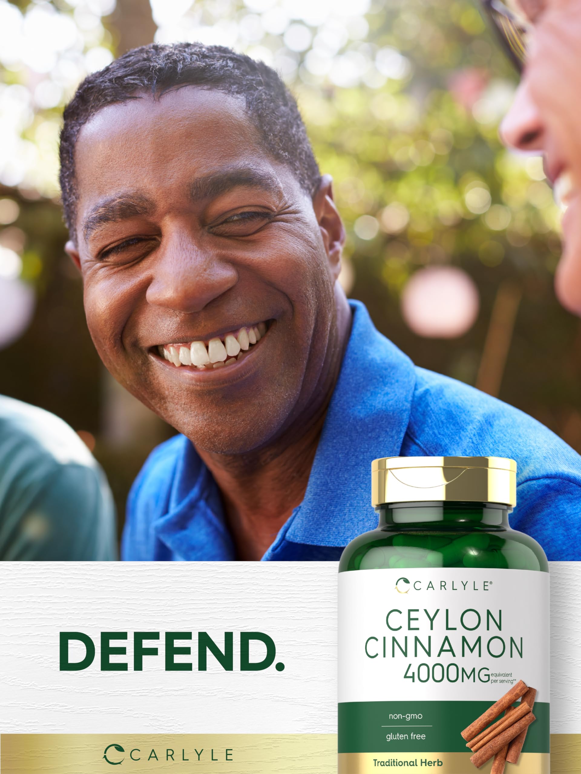 Carlyle Ceylon Cinnamon 4000mg Capsules | 120 Count | Non-GMO, Gluten Free Dietary Supplement | Supports Blood Sugar & Heart Health | Perfect for Daily Wellness Routine