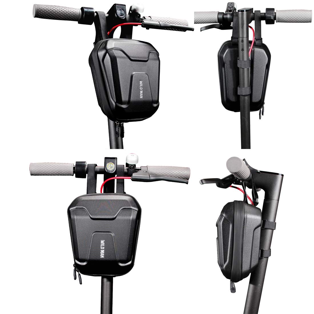 MOZOWO Waterproof Scooter Handlebar Bag - 2.5L Hard Shell Front Storage for Electric/Kick Scooters & Folding Bikes - Perfect for Chargers, Repair Tools & Accessories - Ideal for Commuting, Shopping & Outdoor Adventures
