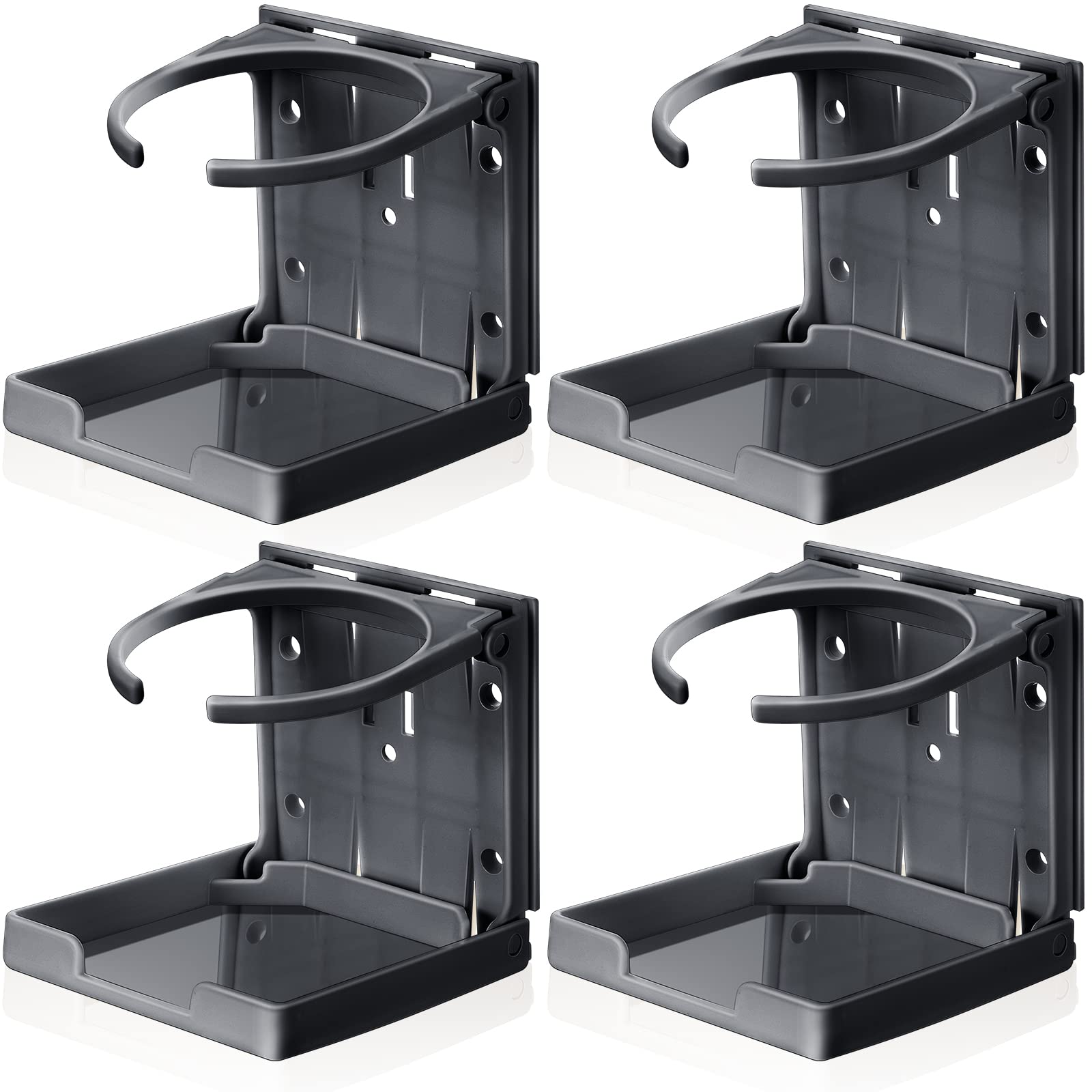 4 Pcs Boat Cup Holder - Folding Drink Holder for Boats, Cars, Trucks & RVs - Gray