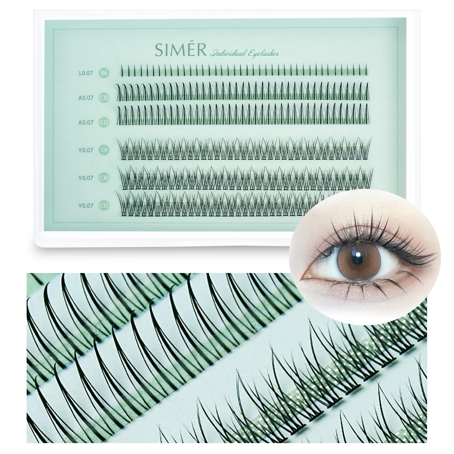 Natural False Eyelashes Extension Kit - 240 Clusters of 0.07mm Thin Individual Lashes in 3 Styles (Fishtail, A Type, Bottom Lashes) 6-11mm for DIY Salon & Home Makeup - Perfect for Bridal, Party, and Daily Wear