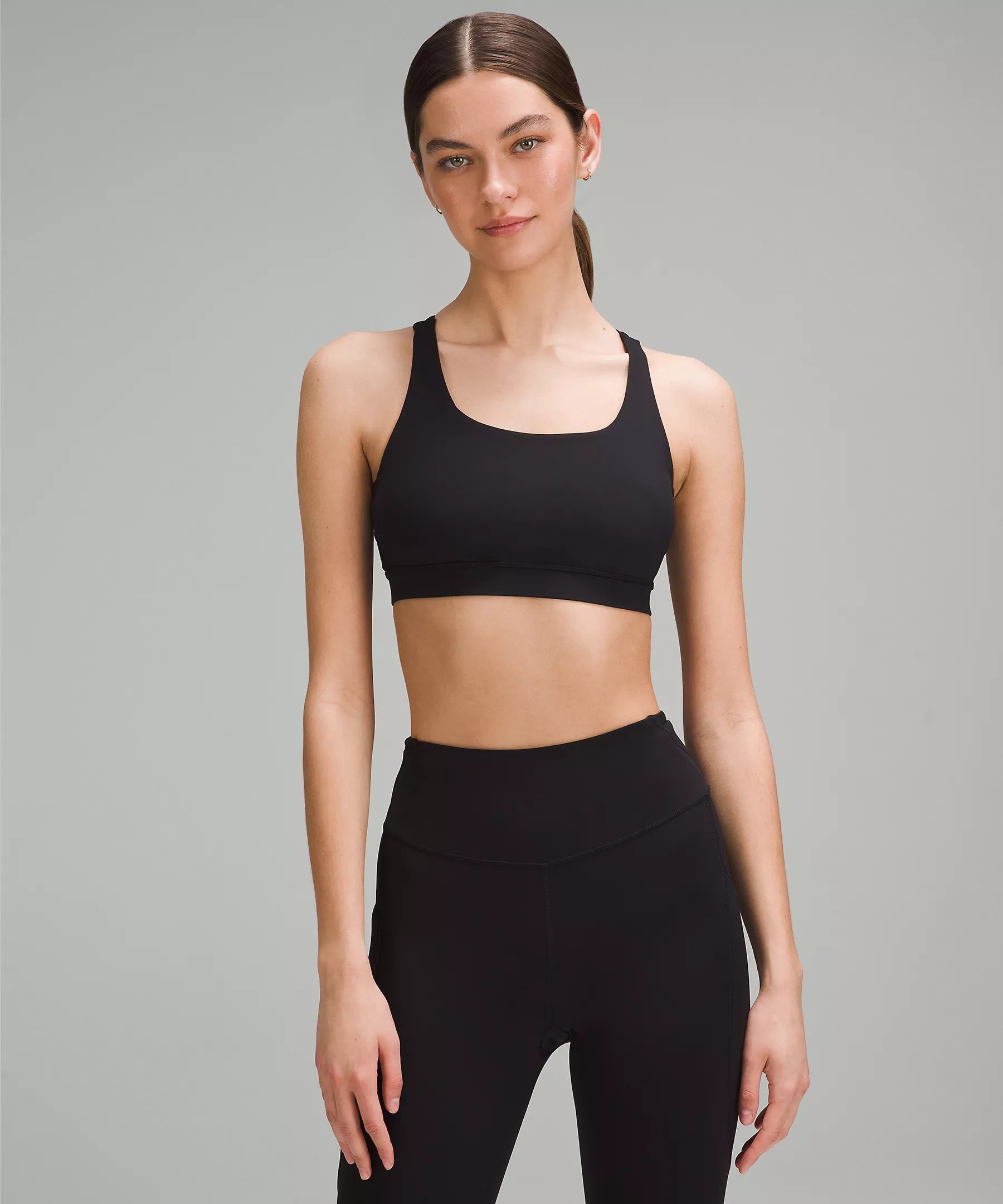 High Support Women's Sports Bra for B-D Cups - Breathable & Comfortable Workout Bra for Running, Yoga & Gym (Black)