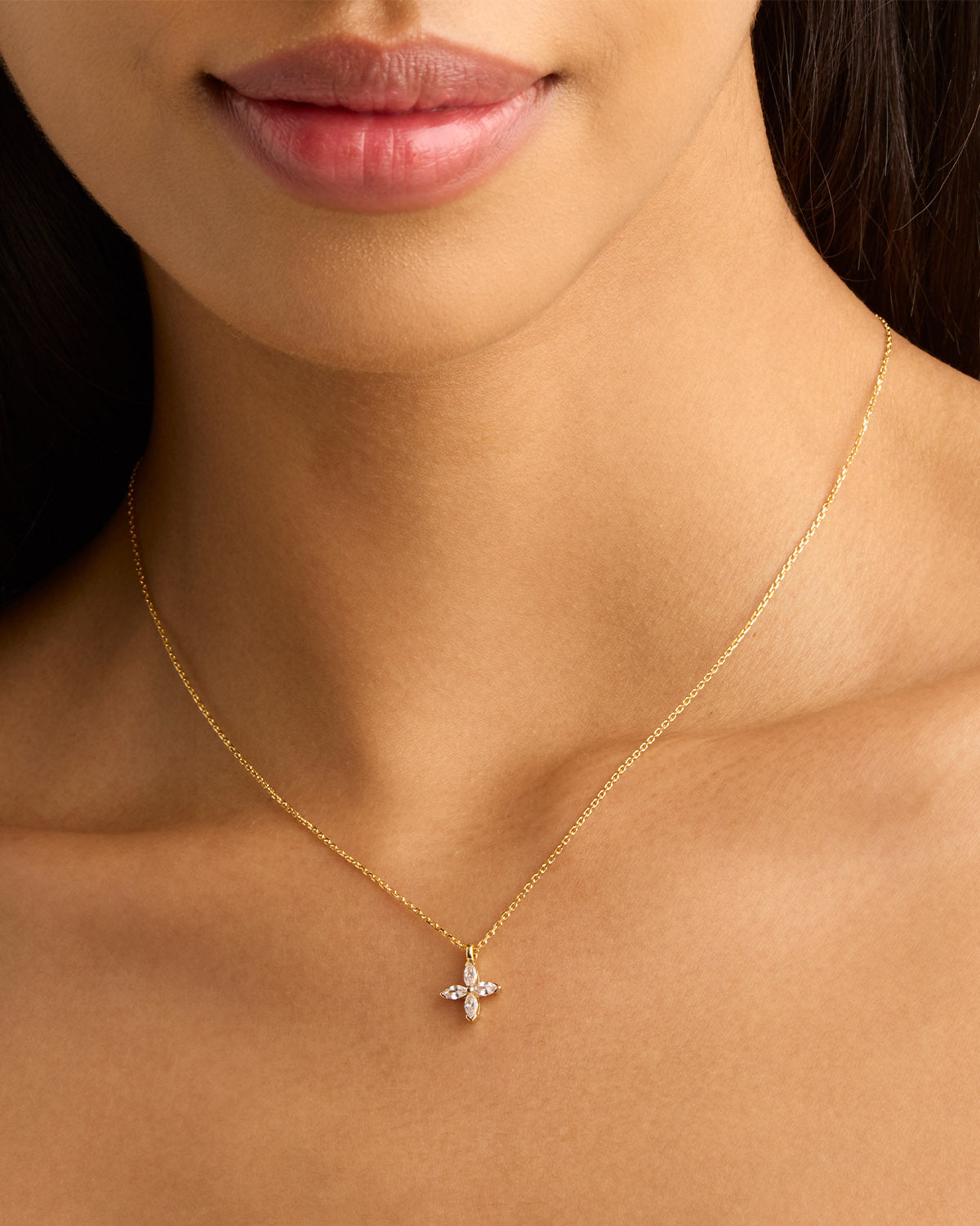14K Solid Gold Blossom Lab-Grown Diamond Necklace for Women - Elegant Floral Pendant Jewelry Gift for Anniversary, Valentine's Day & Special Occasions