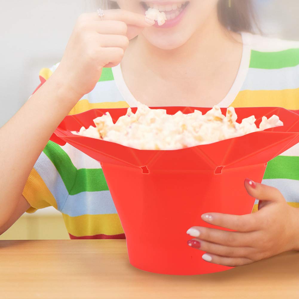Silicone Microwave Popcorn Maker Bowl - Foldable, Reusable & BPA-Free DIY Popcorn Popper for Home & Kitchen - Perfect for Movie Nights, Snacks & Family Fun