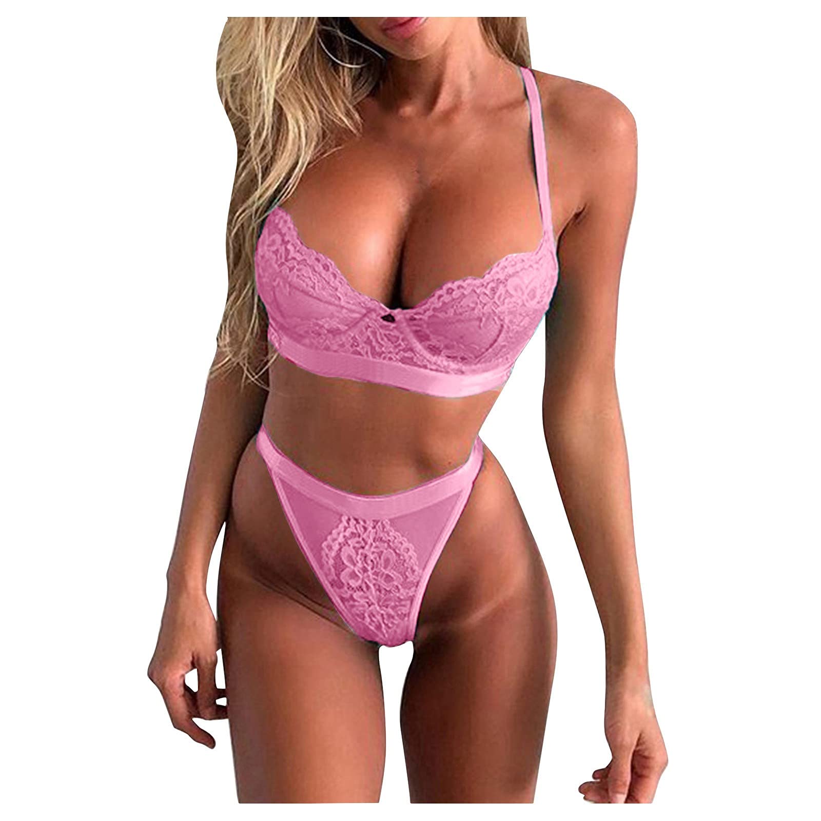 Sexy Lace Lingerie Set for Women - Bra, Panties, Garter Belt & Stockings | Comfortable Sleepwear & Intimate Wear for Date Nights & Special Occasions
