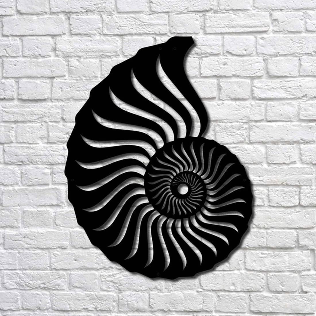 Vintage Nautilus Shell Metal Wall Art - 28