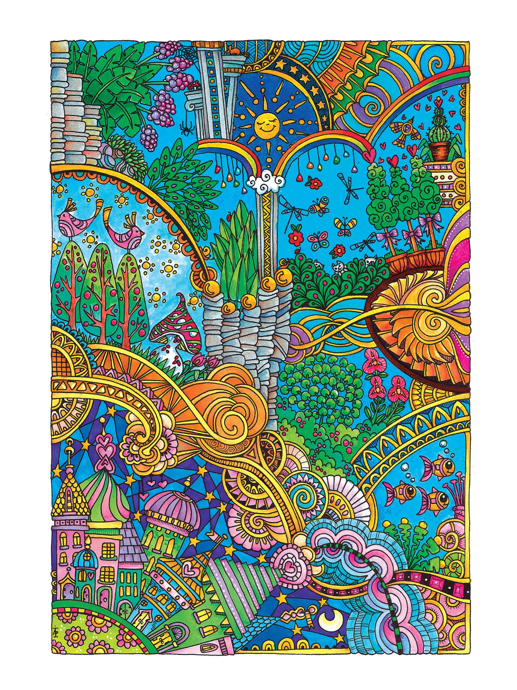 Creative Haven Insanely Intricate Entangled Landscapes Coloring Book for Adults - Stress Relief Art Therapy & Mindful Relaxation | Perfect for Home, Office & Travel