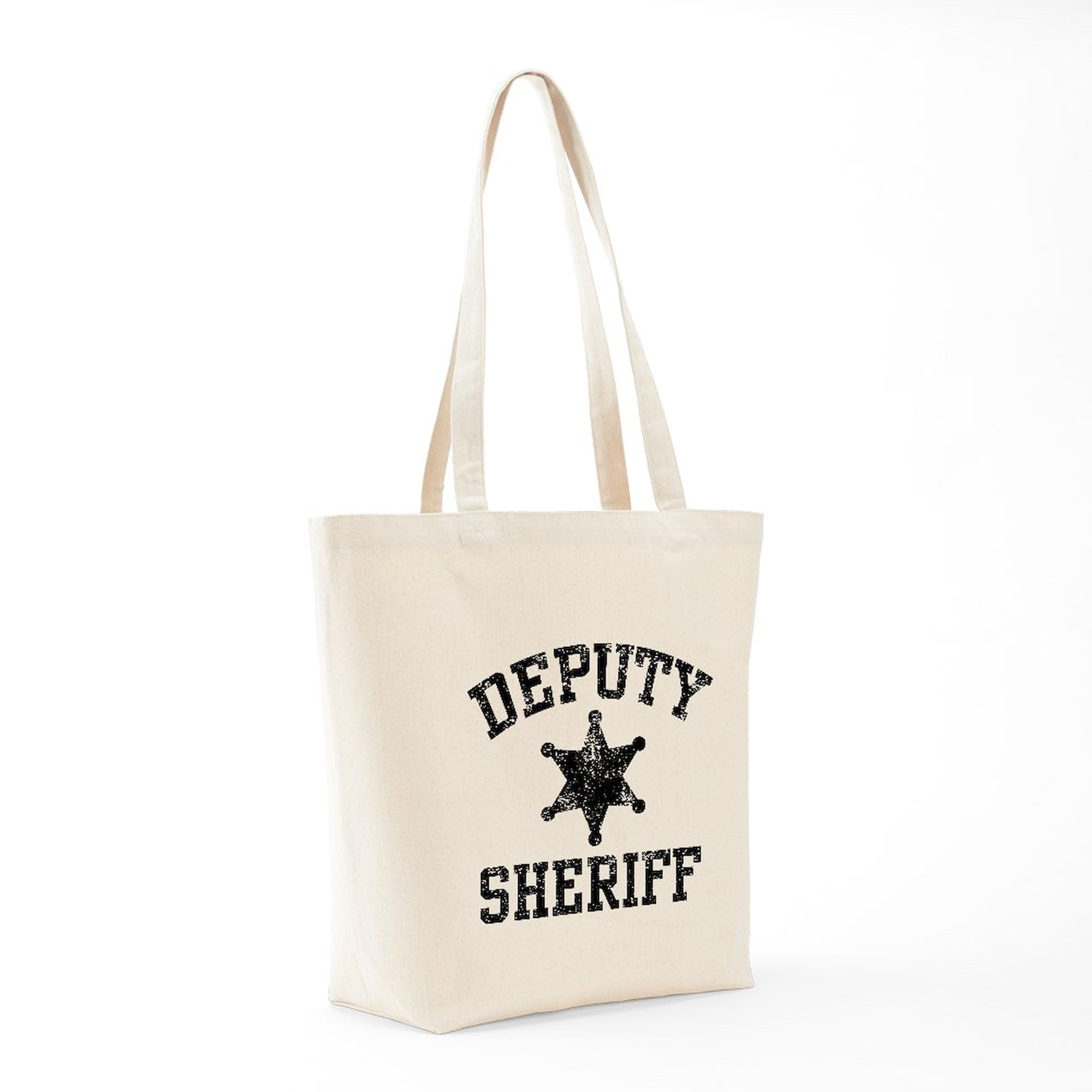 Deputy Sheriff Tote Bag - Natural Canvas Reusable Shopping Bag for Groceries, Beach & Work | Durable Eco-Friendly Tote with Law Enforcement Design