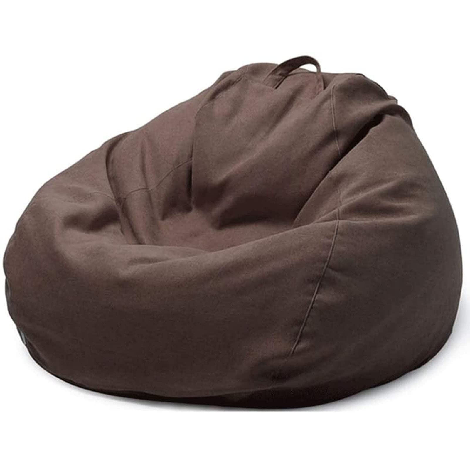 HHXX Large Bean Bag Chair with Filler - 80x100cm Oversized Round Fluffy Faux Fur Lounge Chair for Living Room, Bedroom, Dorm & Game Room - Comfortable Lazy Sofa for Relaxing, Reading, Gaming and Movie Nights
