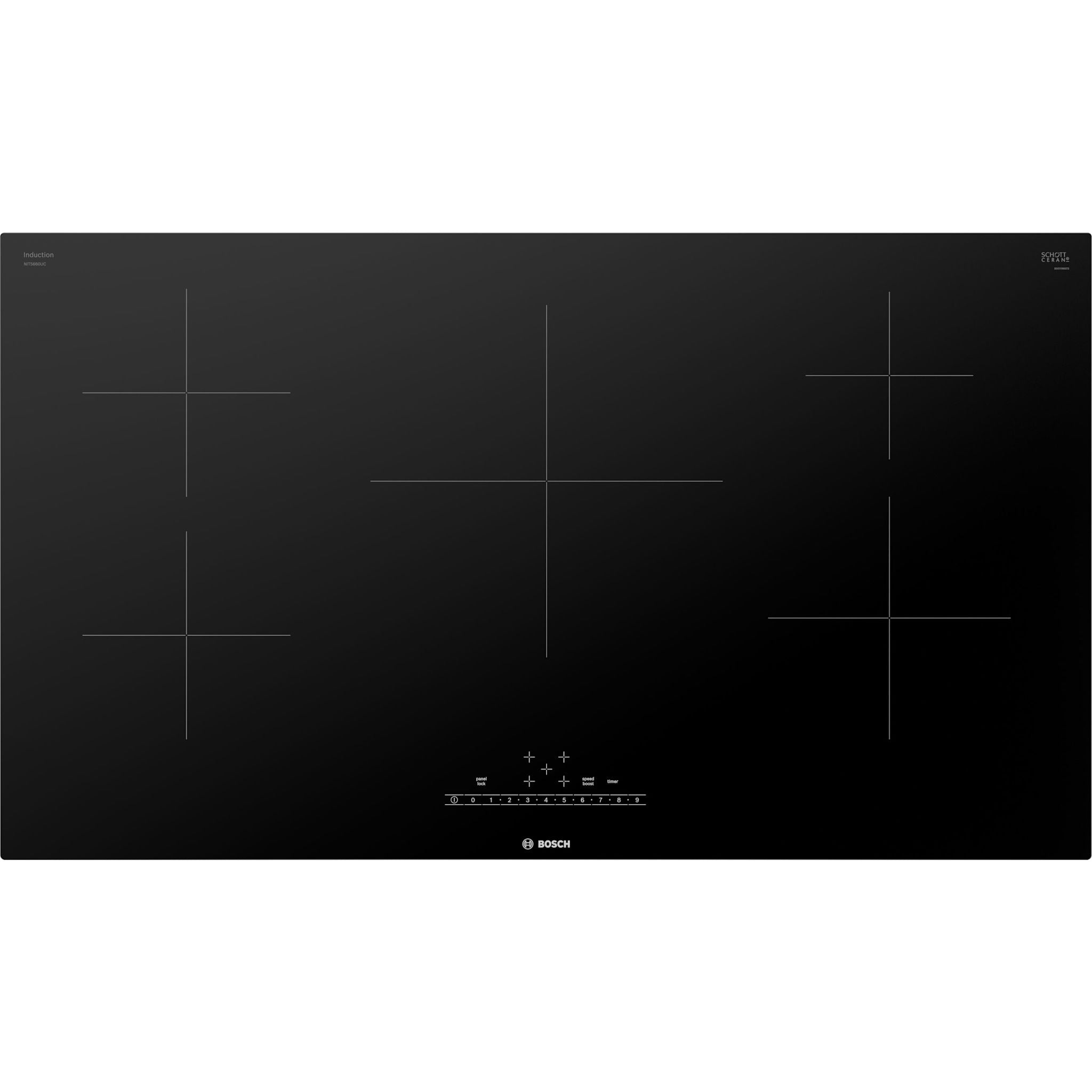 Bosch 36-Inch Induction Cooktop NIT5660UC - Black | Built-In Electric Stove with Touch Controls | Perfect for Modern Kitchens & Home Chefs