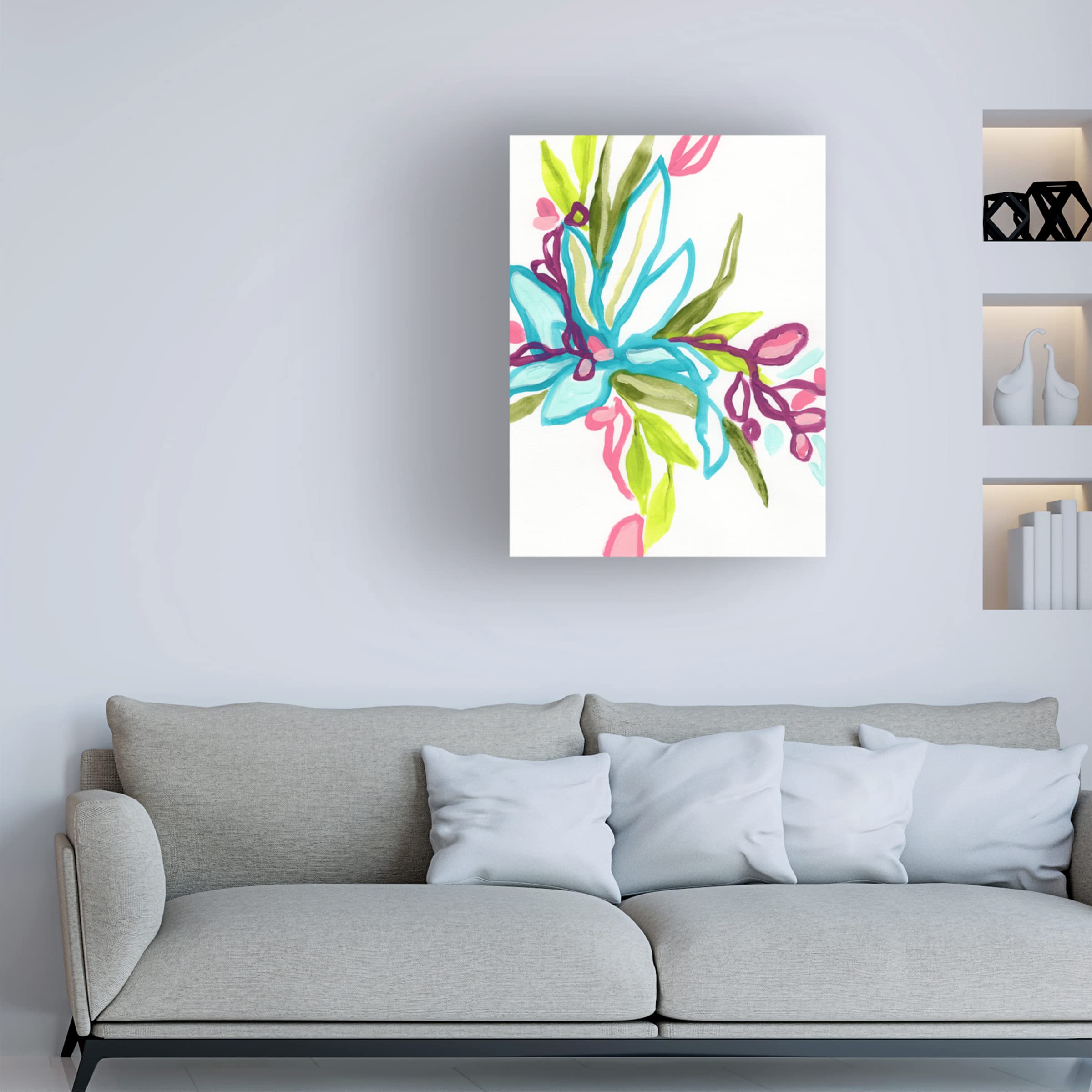 Trademark Fine Art 'Tropical Sketch I' Canvas Wall Art by June Erica Vess - Vibrant Beach Decor for Living Room & Bedroom
