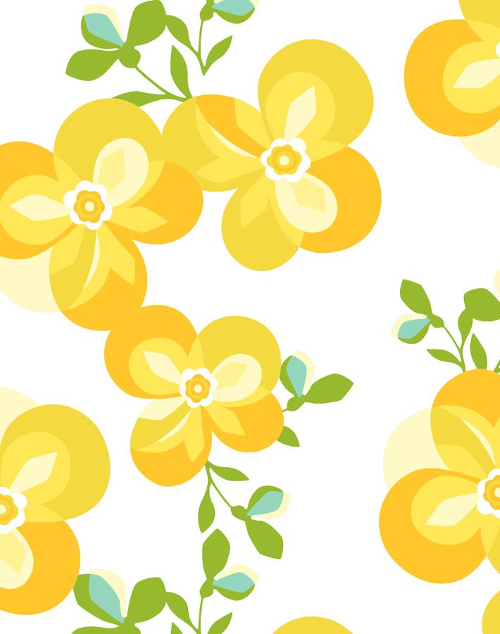 Tea Collection Daffodil Floral Wallpaper - Elegant Graphic Flower Design for Home & Office Decor