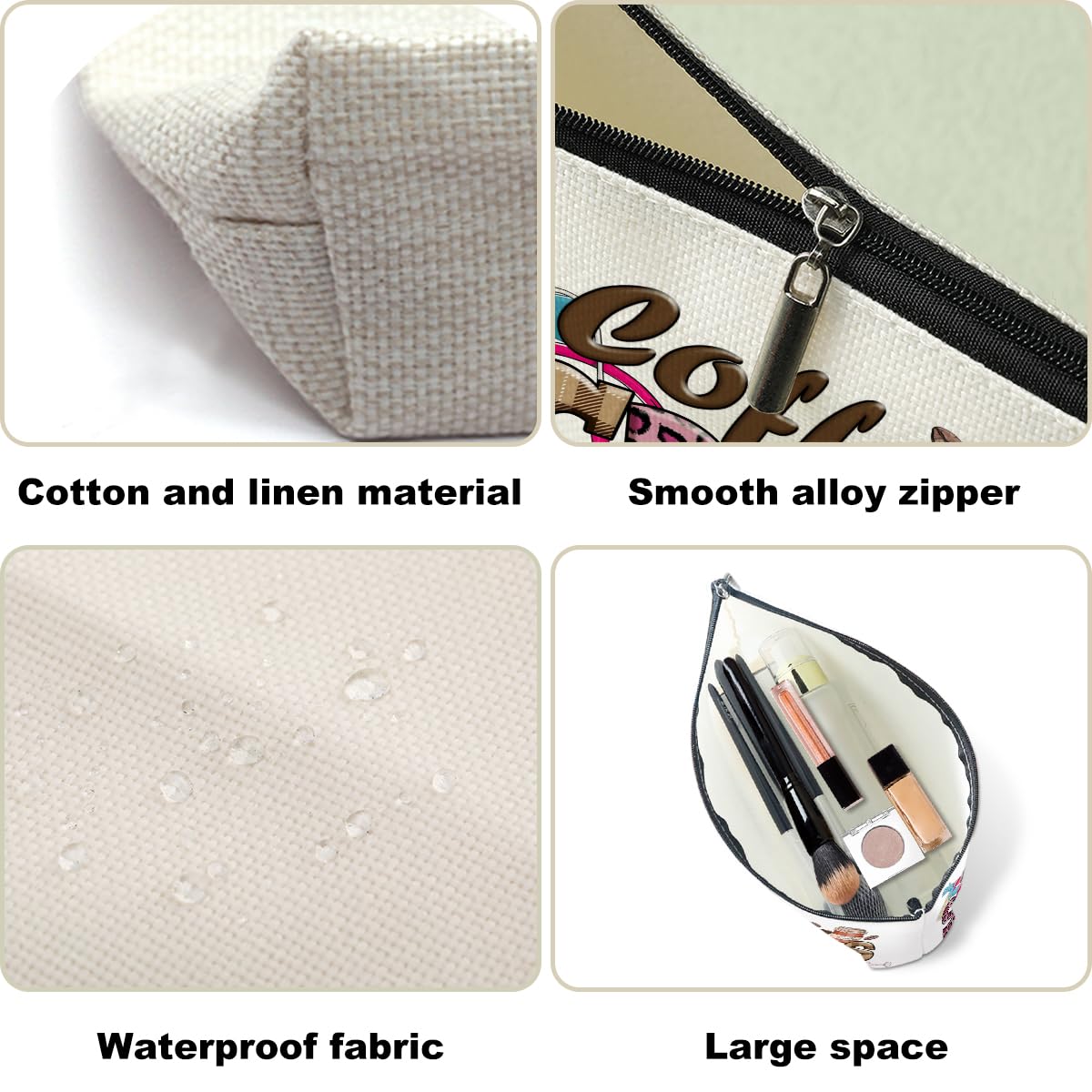 Professional Nurse Cosmetic Bag for Travel & Daily Use - Waterproof Makeup Organizer with Multiple Pockets - Perfect for Bathroom Vanity, Gym, Work & On-The-Go (Coffee Design)