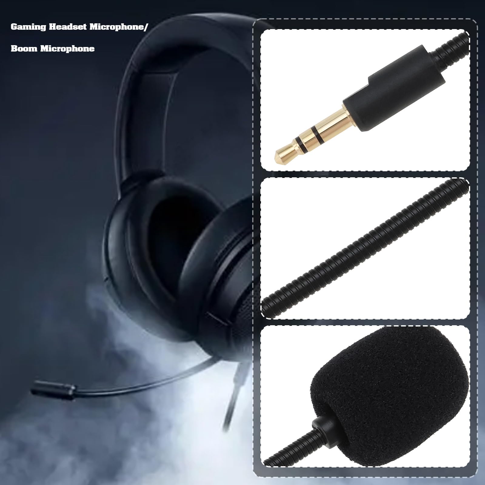 OTOTEC Detachable 3.5mm Gaming Headset Microphone - Noise Cancelling Boom Mic Compatible with Razer Barracuda X Wireless Headset (Black) - Perfect for PC Gaming, Streaming & Online Meetings