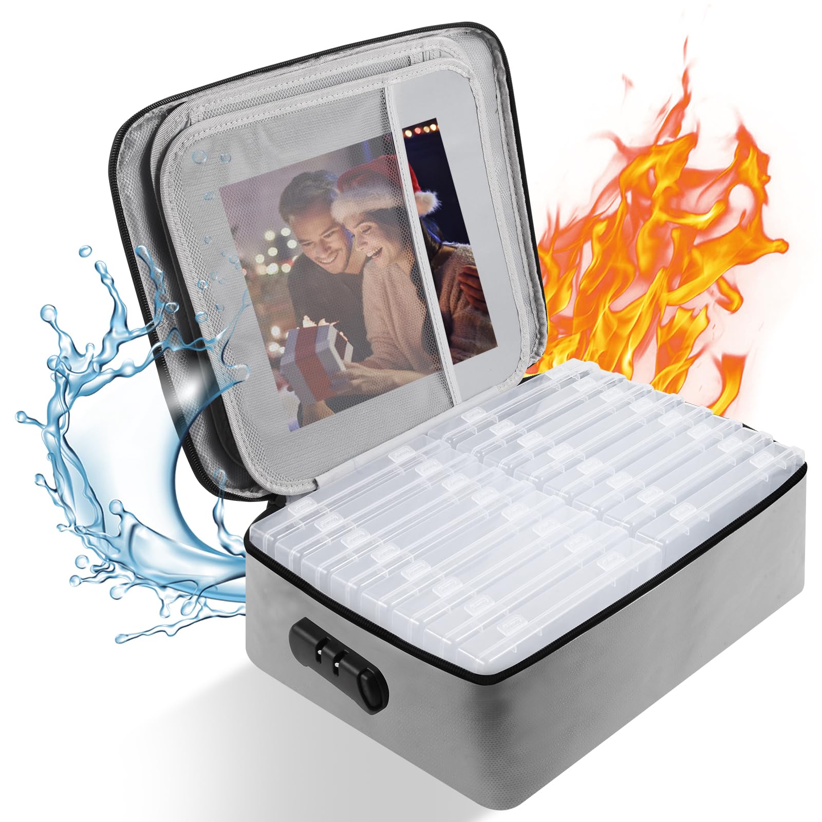 Fireproof Photo Storage Box with 16 Inner 4