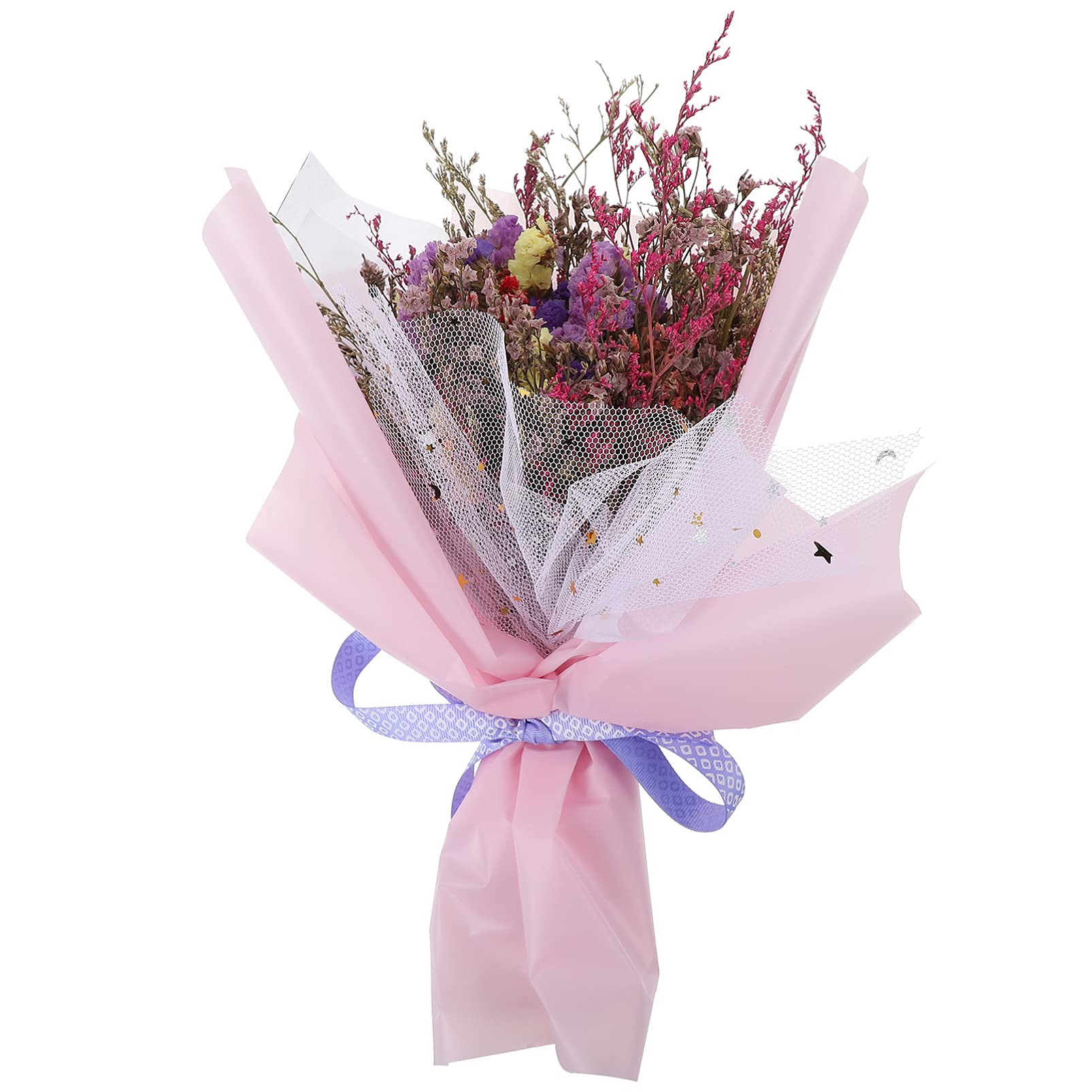 BESPORTBLE Natural Dried Flower Bouquet Set - Artificial Floral Arrangement Centerpiece with LED Lights for Home Decor, Wedding, Baby Shower & Party Decorations | Perfect for Tabletop, Mantel and Shelf Display