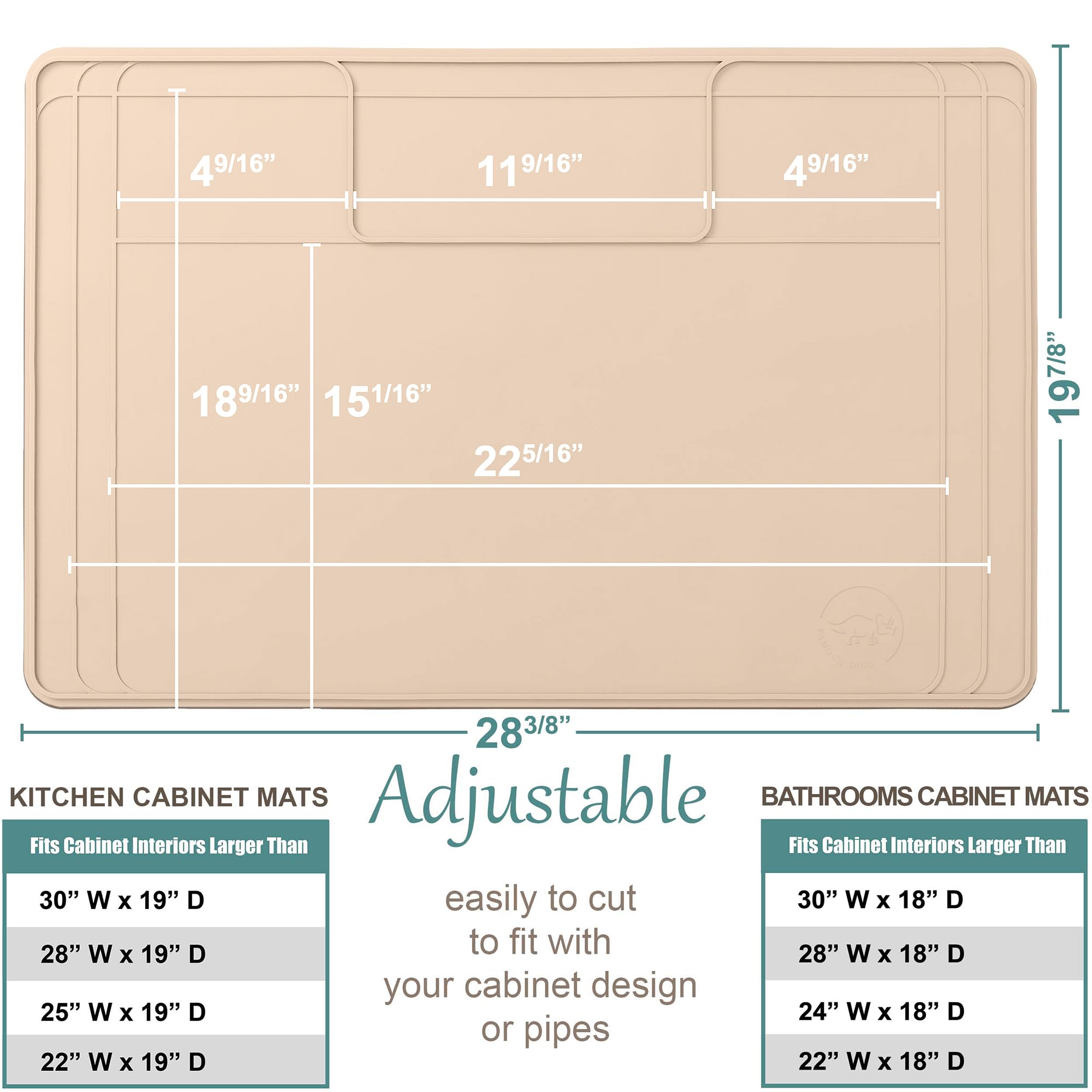 **Premium Adjustable Silicone Under Sink Mat – Waterproof Kitchen & Bathroom Vanity Mat (28
