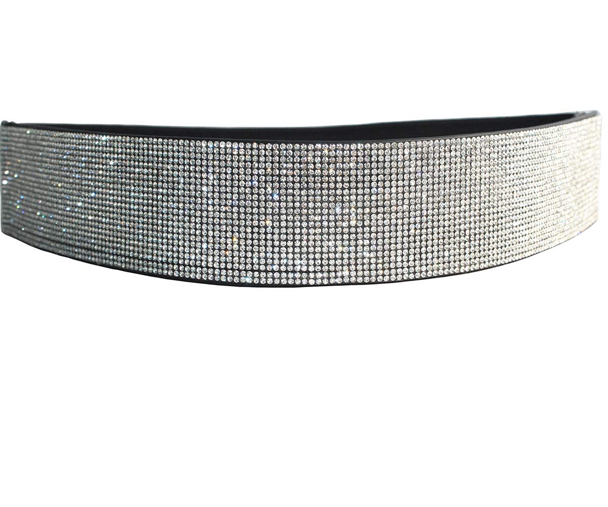 Sparkle Rhinestone Sequins Stretch Waist Belt for Women - Elegant Wedding Party Dress Accessory, Ladies Waistband Cinch - Perfect for Bridal, Prom, Evening Gowns & Formal Occasions