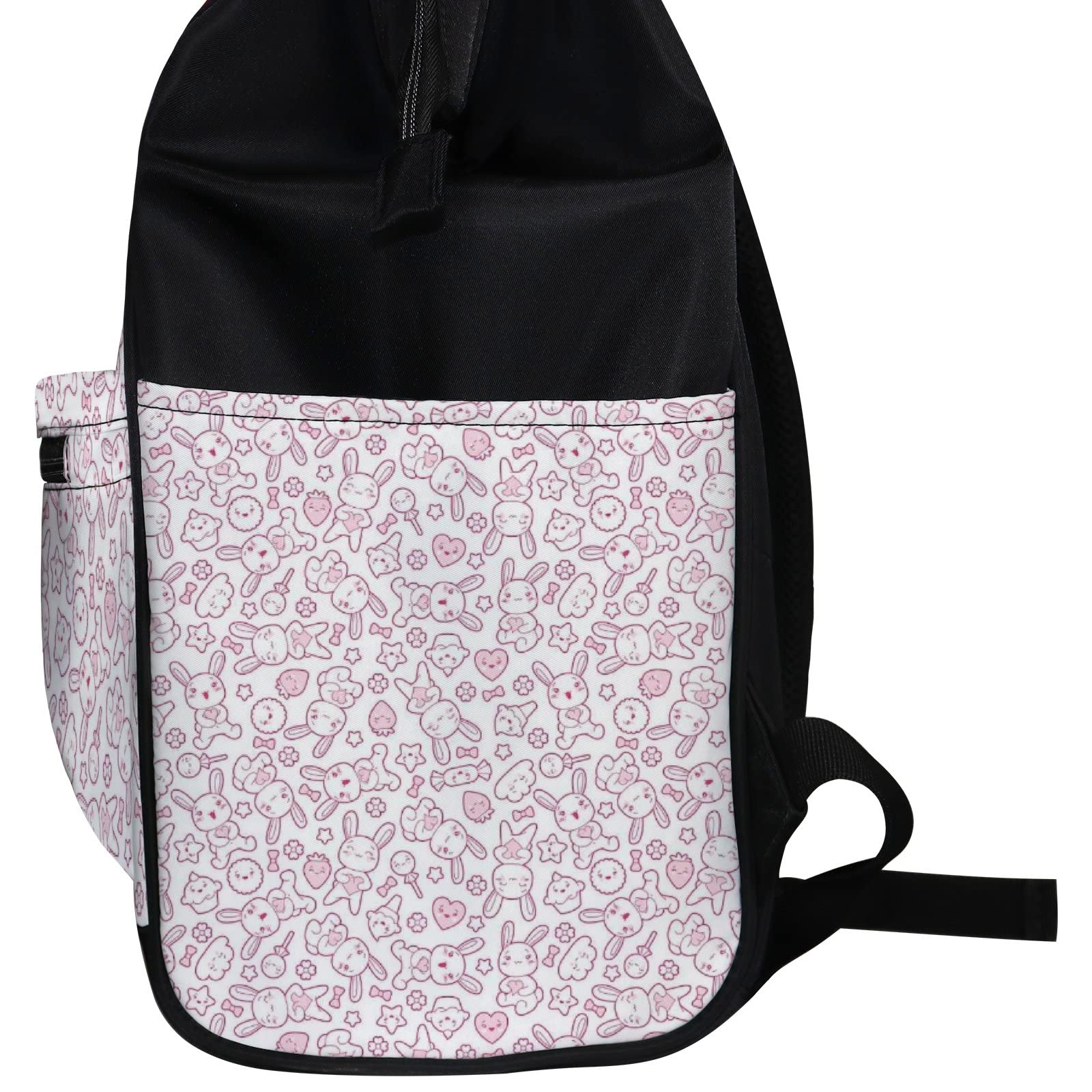 Waterproof Kawaii Rabbit Diaper Backpack - Pink & White Baby Changing Bag with Large Capacity, Travel Laptop Backpack for Women & Men | Durable, Stylish for Parenting, Daycare & Family Outings