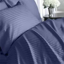 Luxury 5-Piece Split King Sheet Set - 100% Pima Cotton, 800 Thread Count, Navy Blue Striped Bedding by NKT | Ultra Soft & Breathable for Year-Round Comfort | Perfect for Master Bedrooms, Guest Rooms & Luxury Hotels