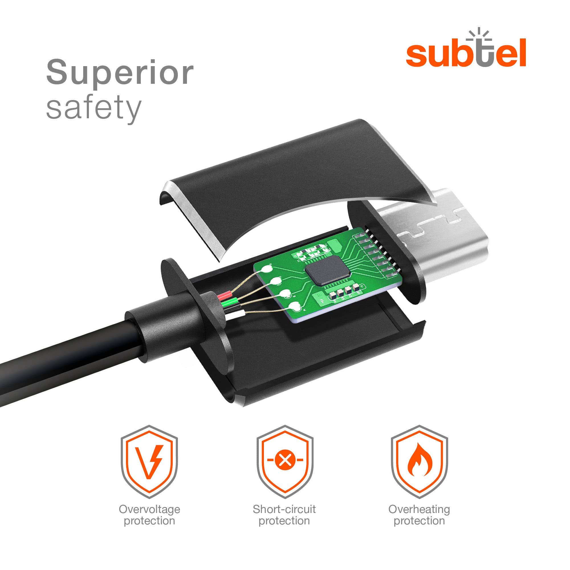 Subtle USB C to USB A OTG Cable - 15cm Silver for Smartphones & Tablets