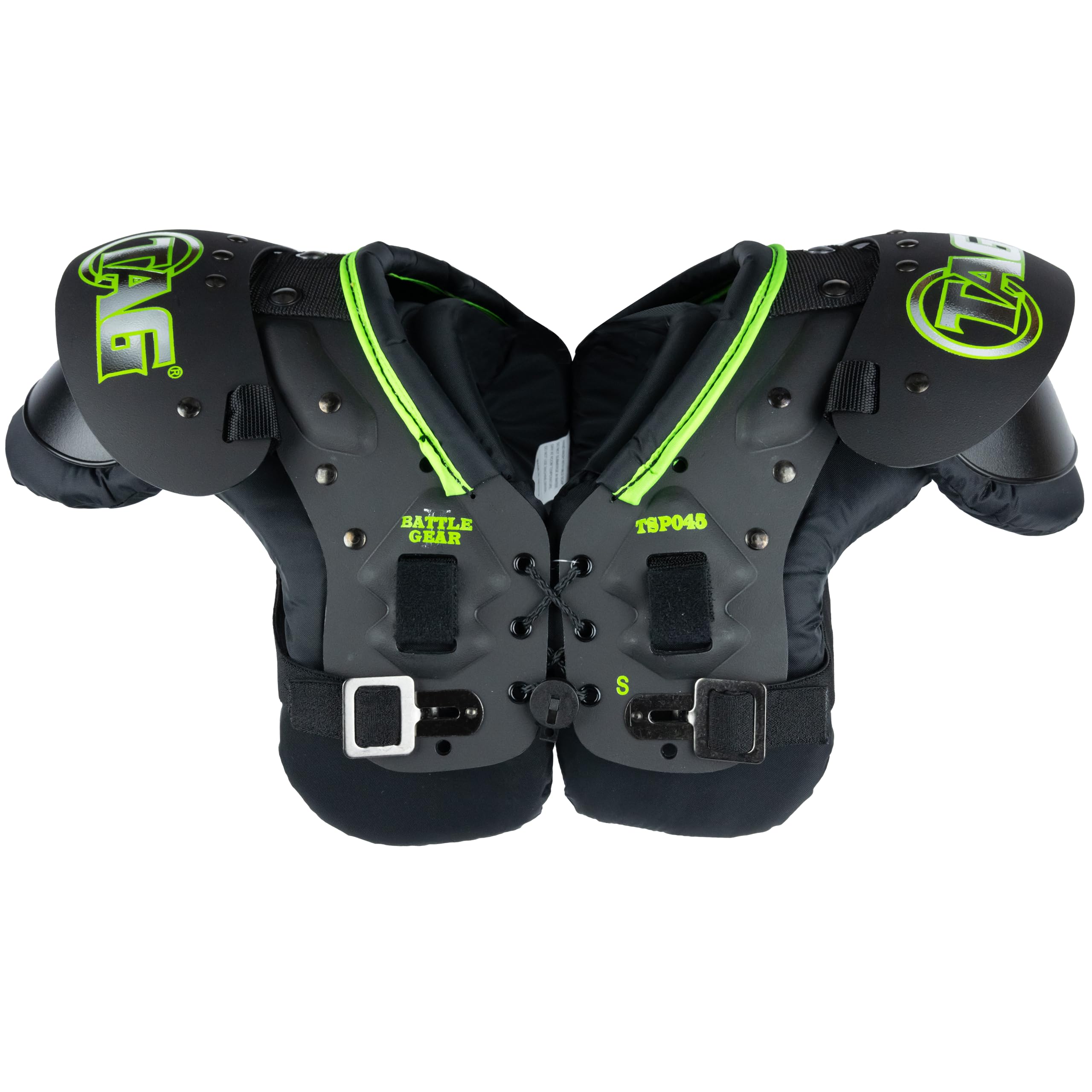 Battle Gear II Youth Football Shoulder Pads TSP45 with T-Hook Lockdown Side Strap - Lightweight Protective Gear for Youth Football Players - Perfect for Training, Games & Tackle Football Practice