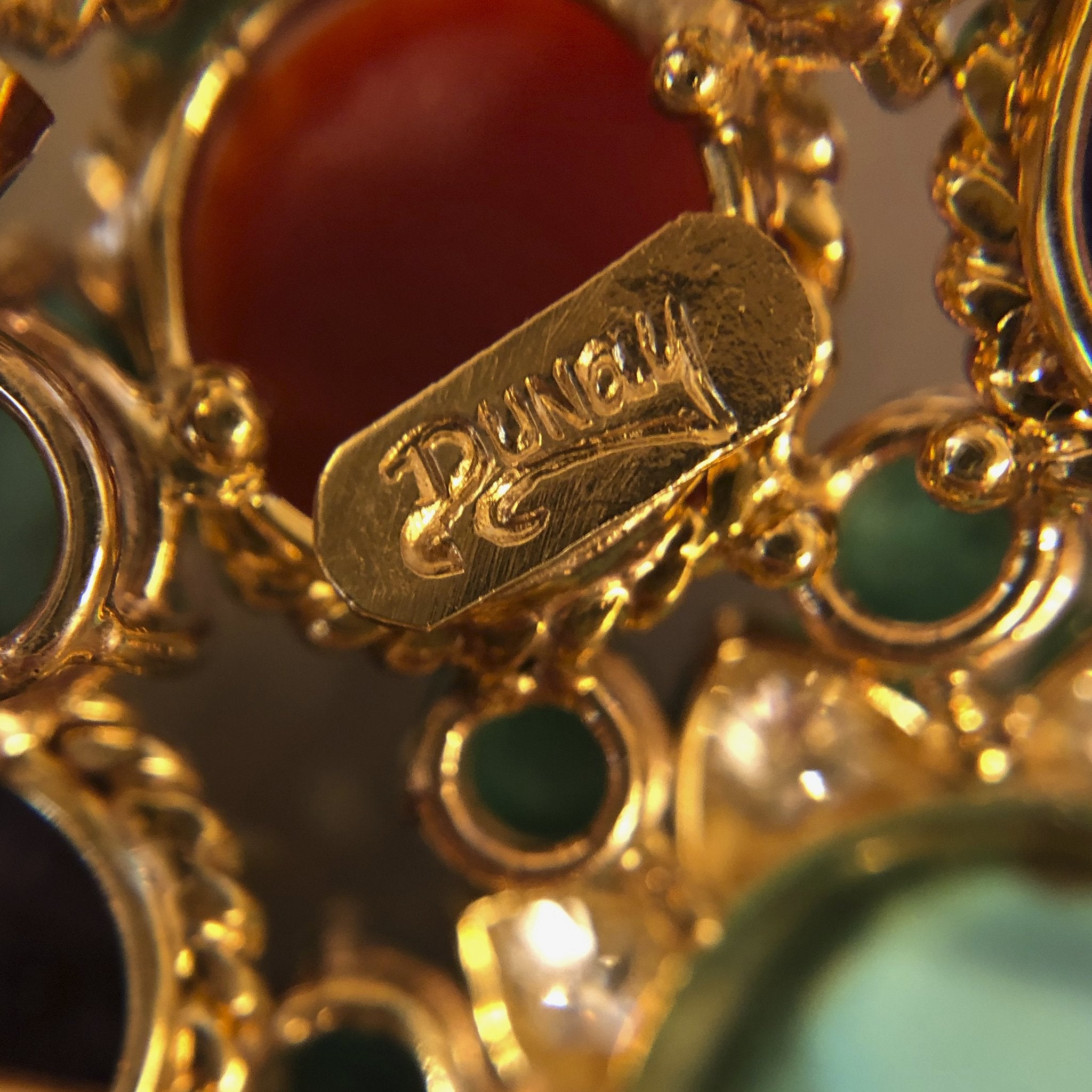 Henry Dunay Exquisite Multi-Gemstone Brooch - 18K Gold Floral Pin for Women | Perfect for Weddings, Galas & Special Occasions